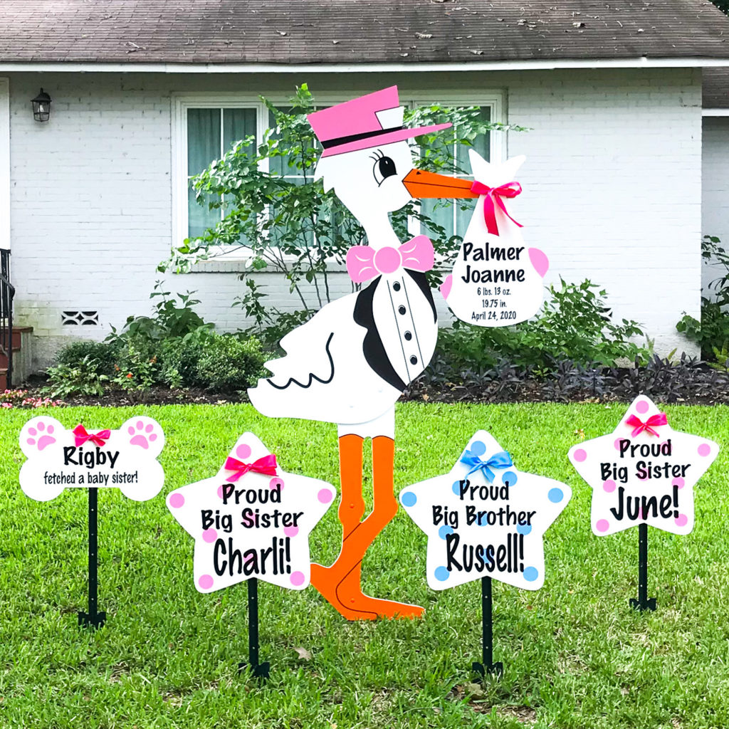 Pink Stork Sign , Stork Sign Rental in St Mary and Lower Calvert County, MD