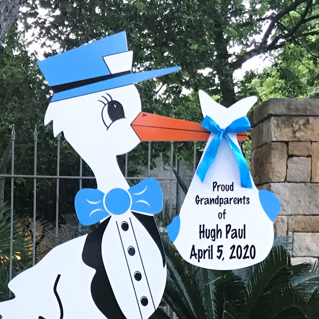 Blue Grandparent Stork SIgn , Stork Sign Rental in St Mary and Lower Calvert County, MD