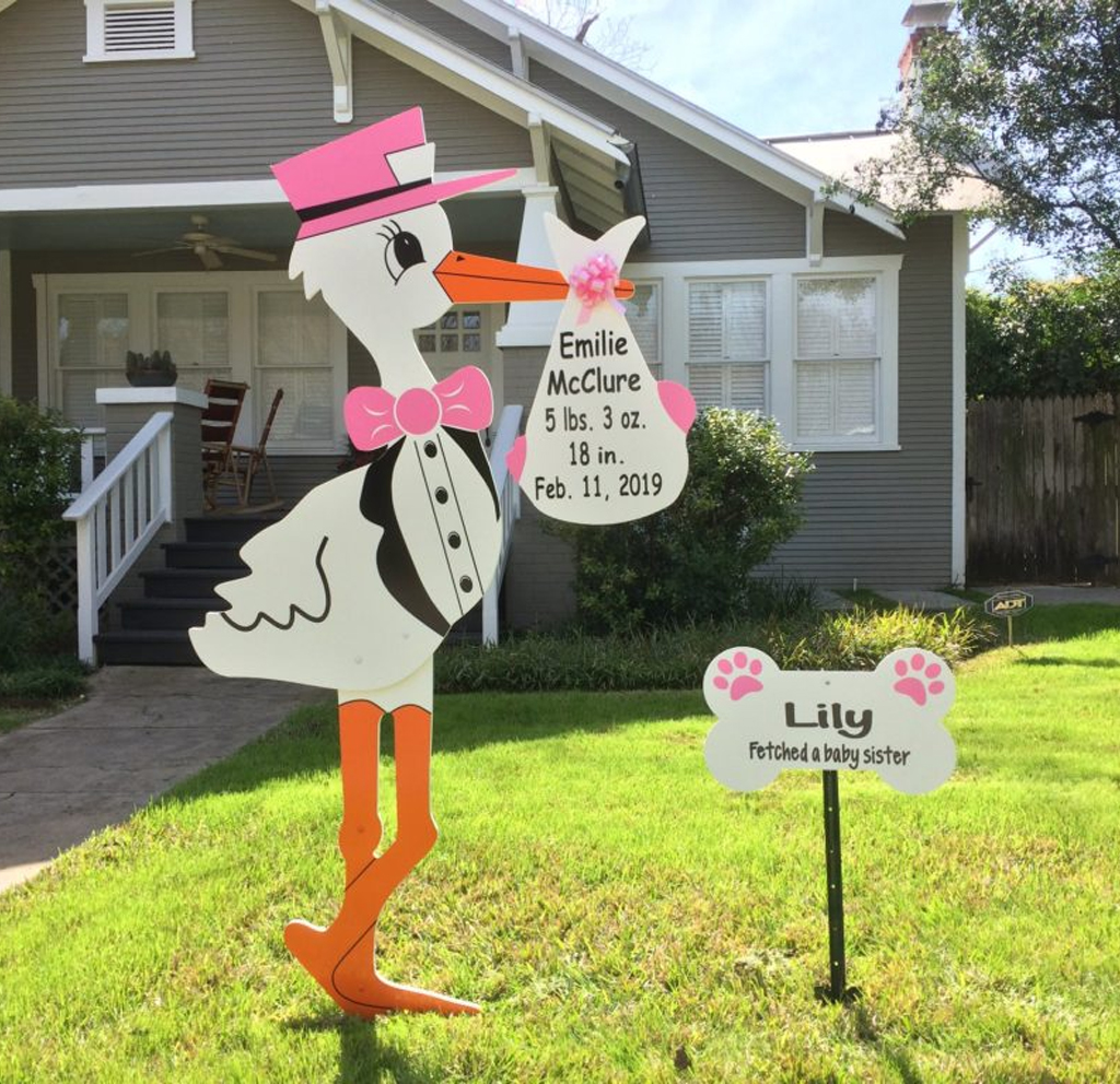 Pink Stork, Stork Sign Rental in St Mary and Lower Calvert County, MD