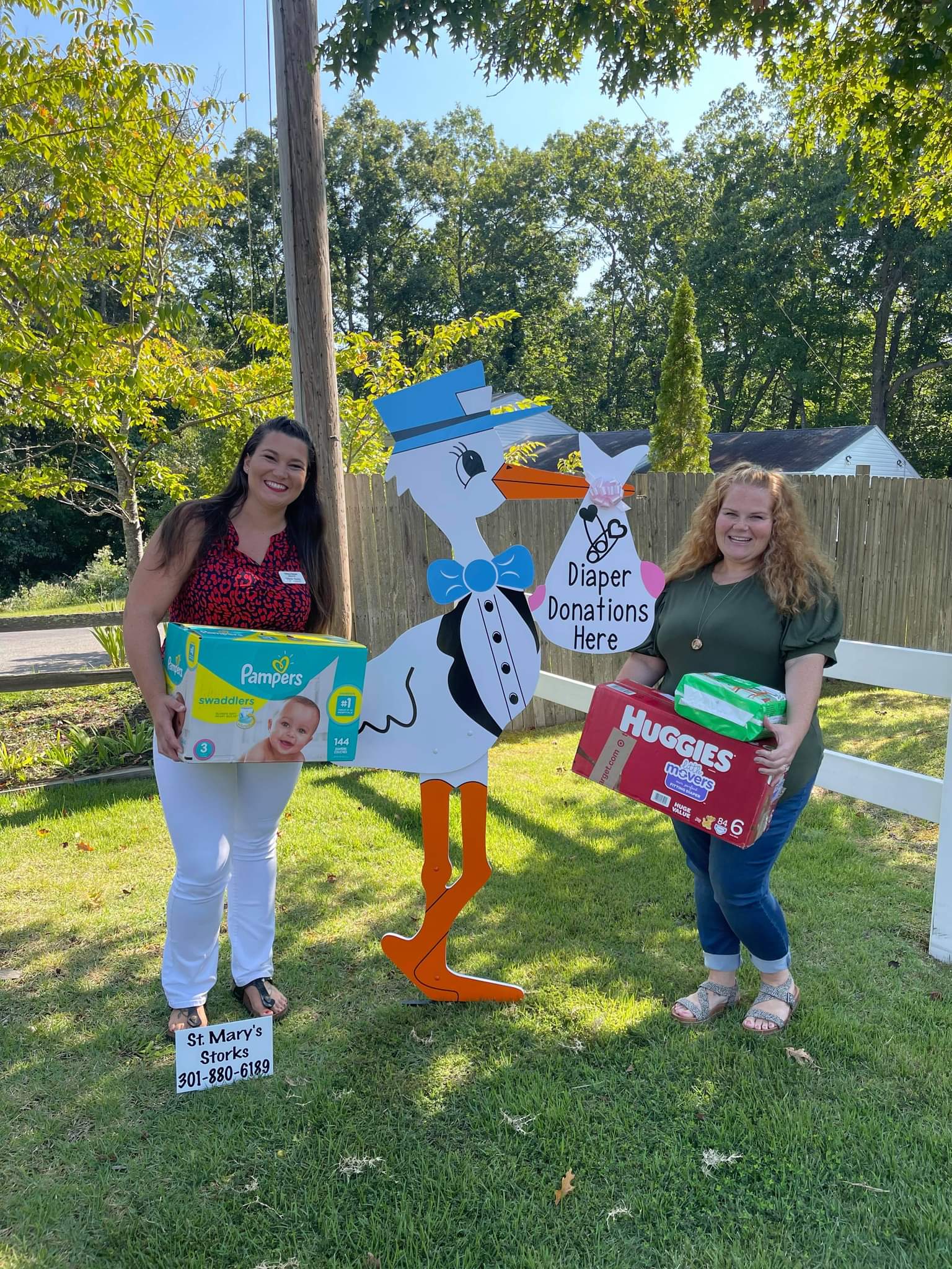 Diaper Drive Stork Sign St. Mary's Storks